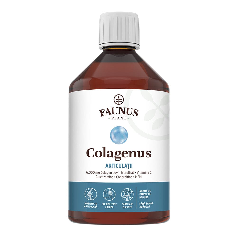 Colagenus Articulații - Colagen lichid. Flacon 500ml. Susține sănătatea articulațiilor, mușchilor și ligamentelor. Reduce durerile reumatice Supliment alimentar Faunus Plant 