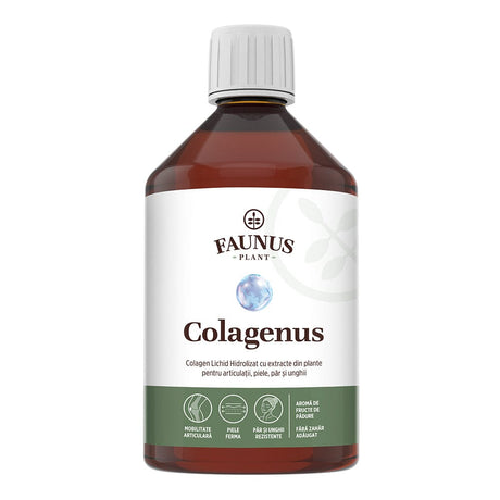 Colagenus - Colagen lichid hidrolizat. Flacon 500ml. Susține sănătatea articulațiilor, pielii, părului și unghiilor Supliment alimentar Faunus Plant 