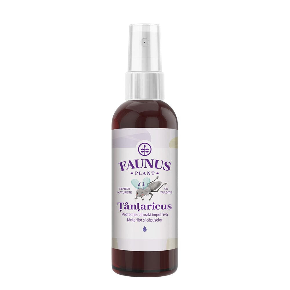 Țânțaricus - Loțiune. Flacon 100ml. Extract din ingrediente naturale pentru protejarea pielii de țânțari și căpușe Lotiune Faunus Plant 