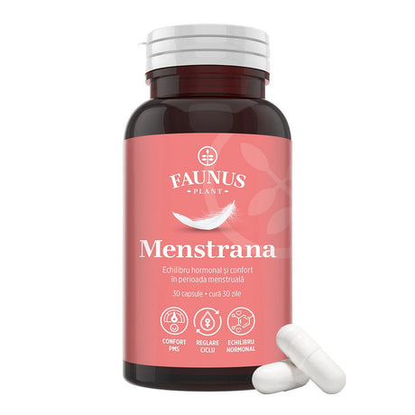 Pachet Menstrana - Gel intim delicat pentru echilibrul florei vaginale și capsule naturale pentru confort menstrual Pachet Faunus Plant 