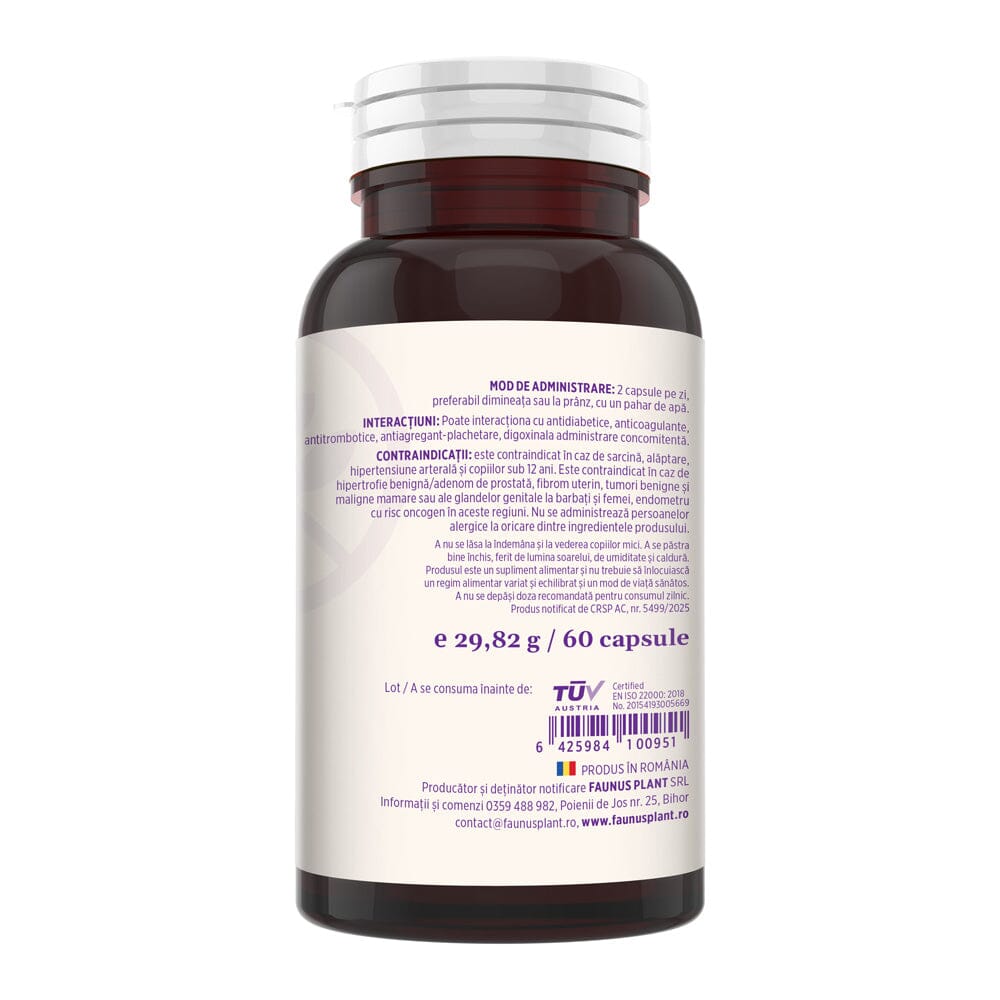 Calmenor Zi – Formulă naturală cu plante, vitamine și minerale pentru vitalitate, claritate mentală și confort în menopauză. Flacon 60 Capsule Supliment alimentar Faunus Plant 