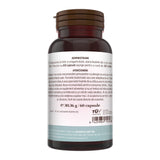 Flacon Colagenus Capsule de la Faunus Plant pe fundal alb din lateral dreapta. Etichetă vizibilă cu mod de administrare, atenționări explicate, cantitate, logo TUV Austria și detalii despre producător.