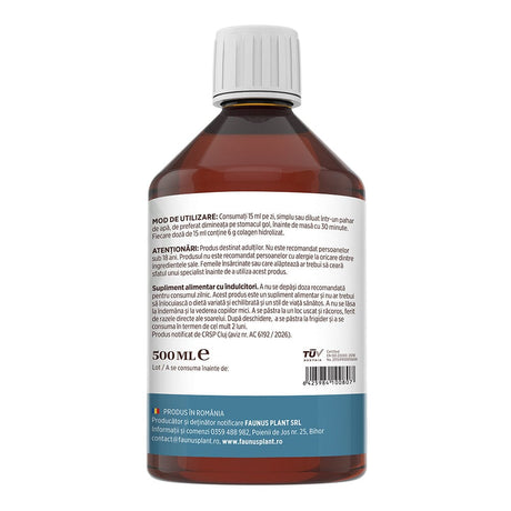 Colagenus Articulații - Colagen lichid. Flacon 500ml. Susține sănătatea articulațiilor, mușchilor și ligamentelor. Reduce durerile reumatice Supliment alimentar Faunus Plant 