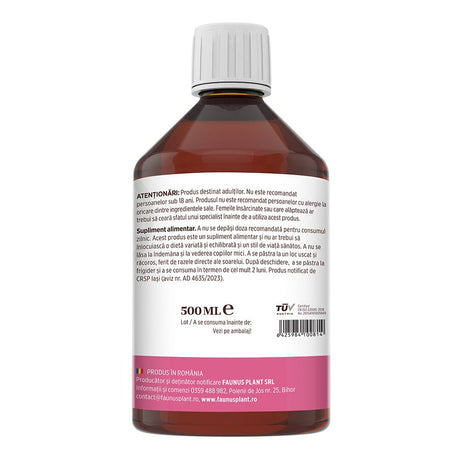 Colagenus Frumusețe - Colagen lichid hidrolizat cu acid hialuronic și biotină. Flacon 500ml. Susține sănătatea și frumusețea pielii, unghiilor și părului. Reduce ridurile și căderea părului. Întărește unghiile Supliment alimentar Faunus Plant 