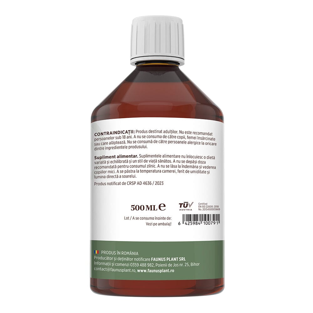 Colagenus - Colagen lichid hidrolizat. Flacon 500ml. Susține sănătatea articulațiilor, pielii, părului și unghiilor Supliment alimentar Faunus Plant 