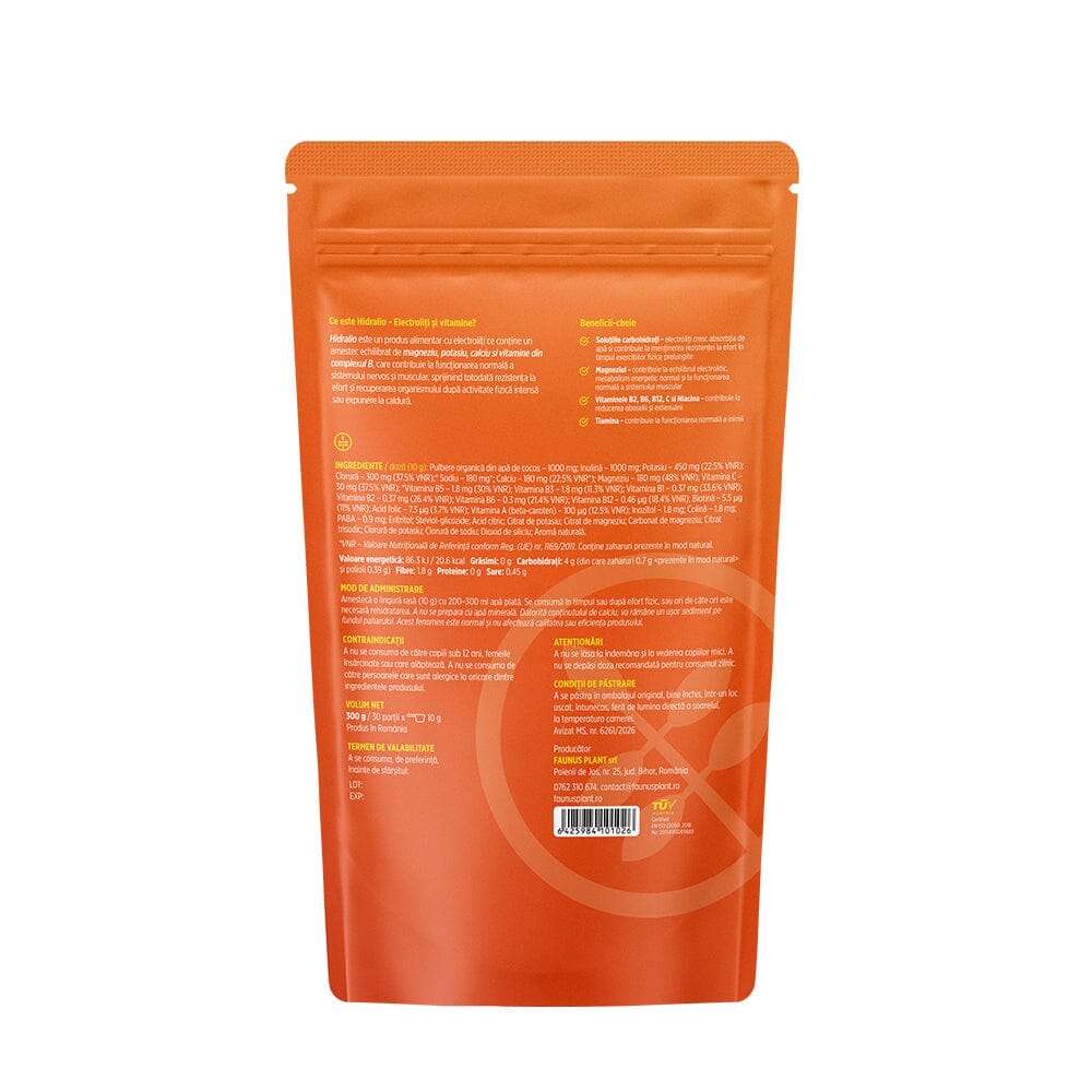 Pachet 2+1 Gratis Hidralio. Electroliți pentru hidratare, energie și echilibru mineral Pachet Faunus Plant 