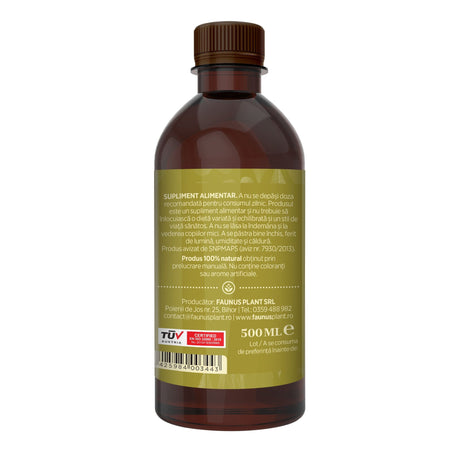 Ghințură - Tinctură. Flacon 500 ml. Extract hidroalcoolic concentrat din ghințură pentru stimularea funcției hepatice Tinctura Simpla Faunus Plant 