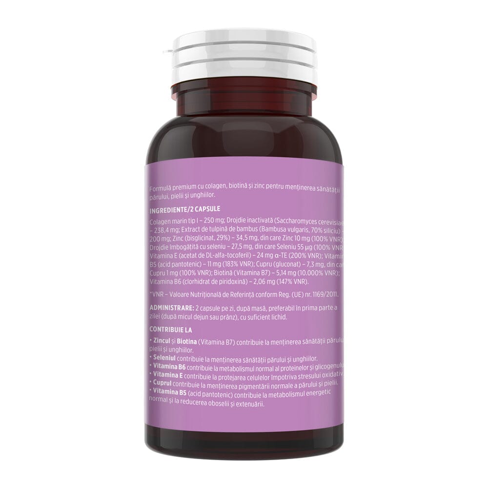 Folicalis – Formulă naturală pentru păr sănătos, puternic și strălucitor cu plante, vitamine și colagen. Flacon 60 capsule Supliment alimentar Faunus Plant 