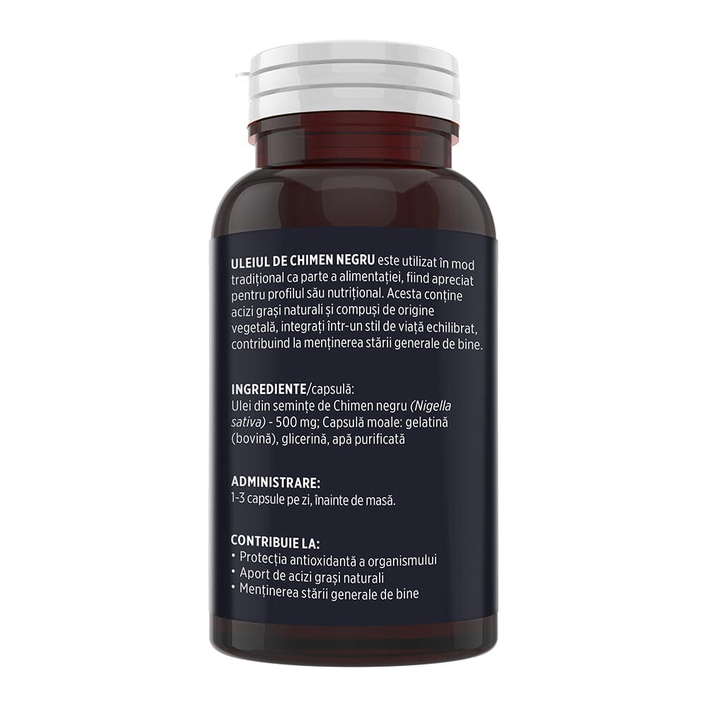 Ulei de Chimen Negru - Extract Standardizat 500 mg pentru imunitate, digestie și mobilitate. Flacon 90 capsule Supliment alimentar Faunus Plant 