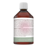 Flacon lateral dreapta de Colagenus 500ml de la Faunus Plant, având etichetă vizibilă cu ingrediente și beneficii.