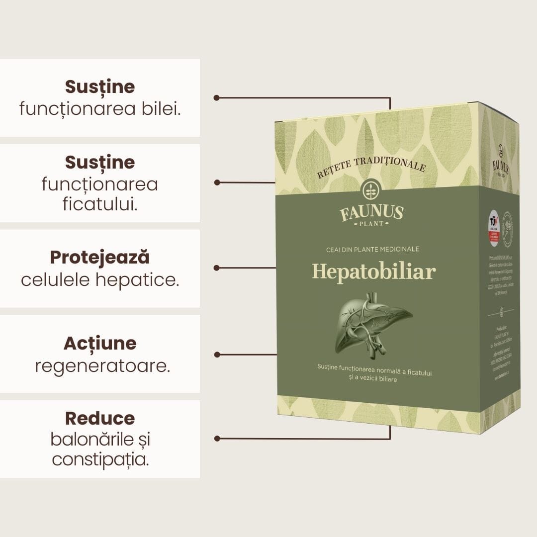 Rețete Tradiționale, Ceai - Hepatobiliar 180g. Amestec plante medicinale pentru ficat gras, bilă leneșă. Protector hepatic Ceai Faunus Plant 