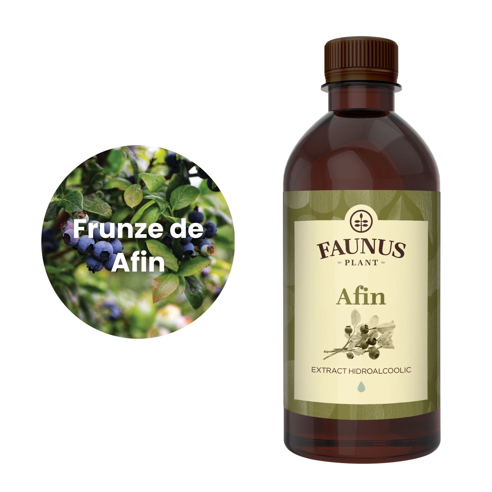 Afin - Tinctură. Flacon 500ml. Extract hidroalcoolic concentrat din afin pentru menținerea nivelului glicemiei în limite normale Tinctura Simpla Faunus Plant 