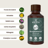 Respiratorus Gât Liniștit – Sirop pentru tuse cu rol emolient și calmant pentru gâtul iritat. Flacon 200ml Sirop cu miere Faunus Plant 