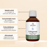 Colagenus - Colagen lichid hidrolizat. Flacon 250ml. Susține sănătatea articulațiilor, pielii, părului și unghiilor Supliment alimentar Faunus Plant 