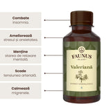 Valeriană - Tinctură. Flacon 200ml. Extract hidroalcoolic concentrat din valeriană pentru stări de anxietate și insomnii, efect calmant Tinctura Simpla Faunus Plant 