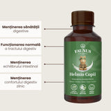 Helmio Copii – Sirop blând din plante medicinale și prebiotic pentru digestie și echilibru intestinal. Flacon 200 ml Sirop Faunus Plant 