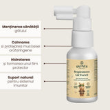 Respiratorus Gât Fericit - Spray de gât copii cu extracte naturale, propolis și miere. Efect calmant și hidratant. Flacon 30 ml Sprayuri Faunus Plant 