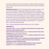 Etichetă desfășurată stânga pentru capsule Calmenor Zi de la Faunus Plant, cu ingrediente detaliate și beneficii.