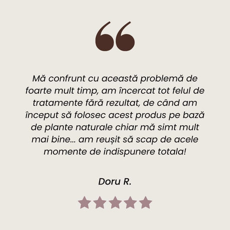 Testimonial al unui client mulțumit care a folosit Pachetul Hemoroizi și Fisuri Anale de la Faunus Plant.
