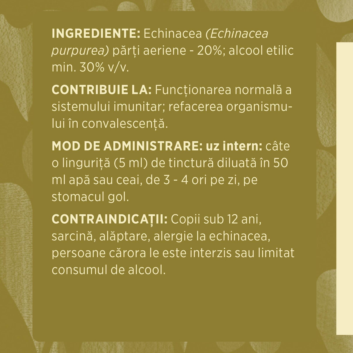 Echinacea - Tinctură. Flacon 200 ml. Extract hidroalcoolic concentrat din echinacea care întărește imunitatea, cu efect antibacterian Tinctura Simpla Faunus Plant 