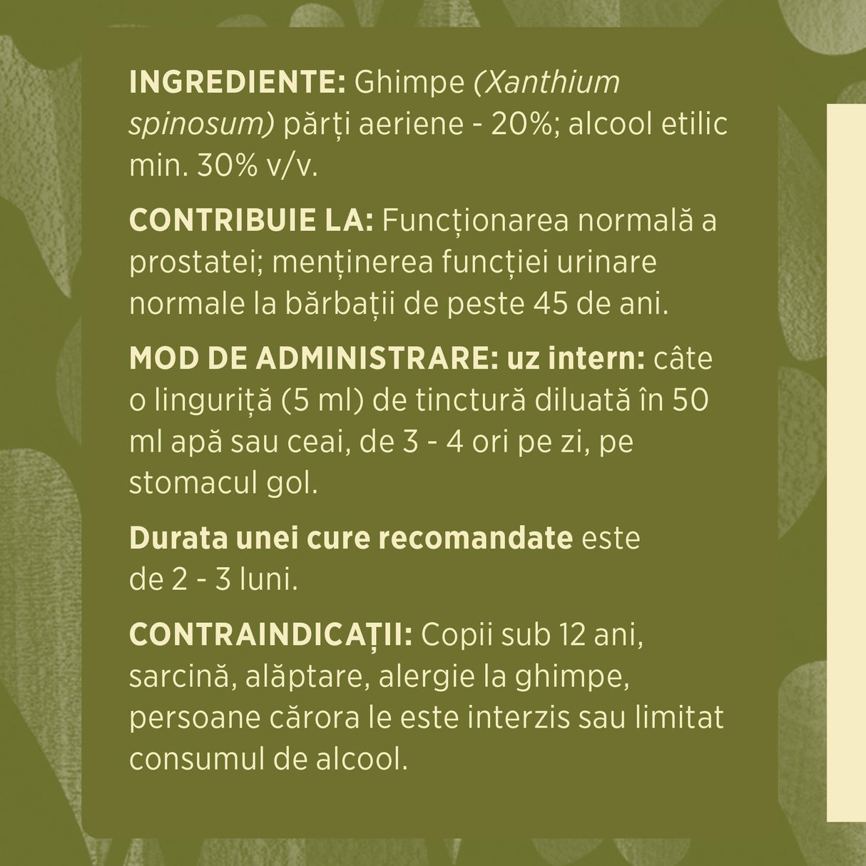 Ghimpe - Tinctură. Flacon 200 ml. Extract hidroalcoolic concentrat din planta medicinală ghimpe pentru un sistem urinar masculin sănătos Tinctura Simpla Faunus Plant 