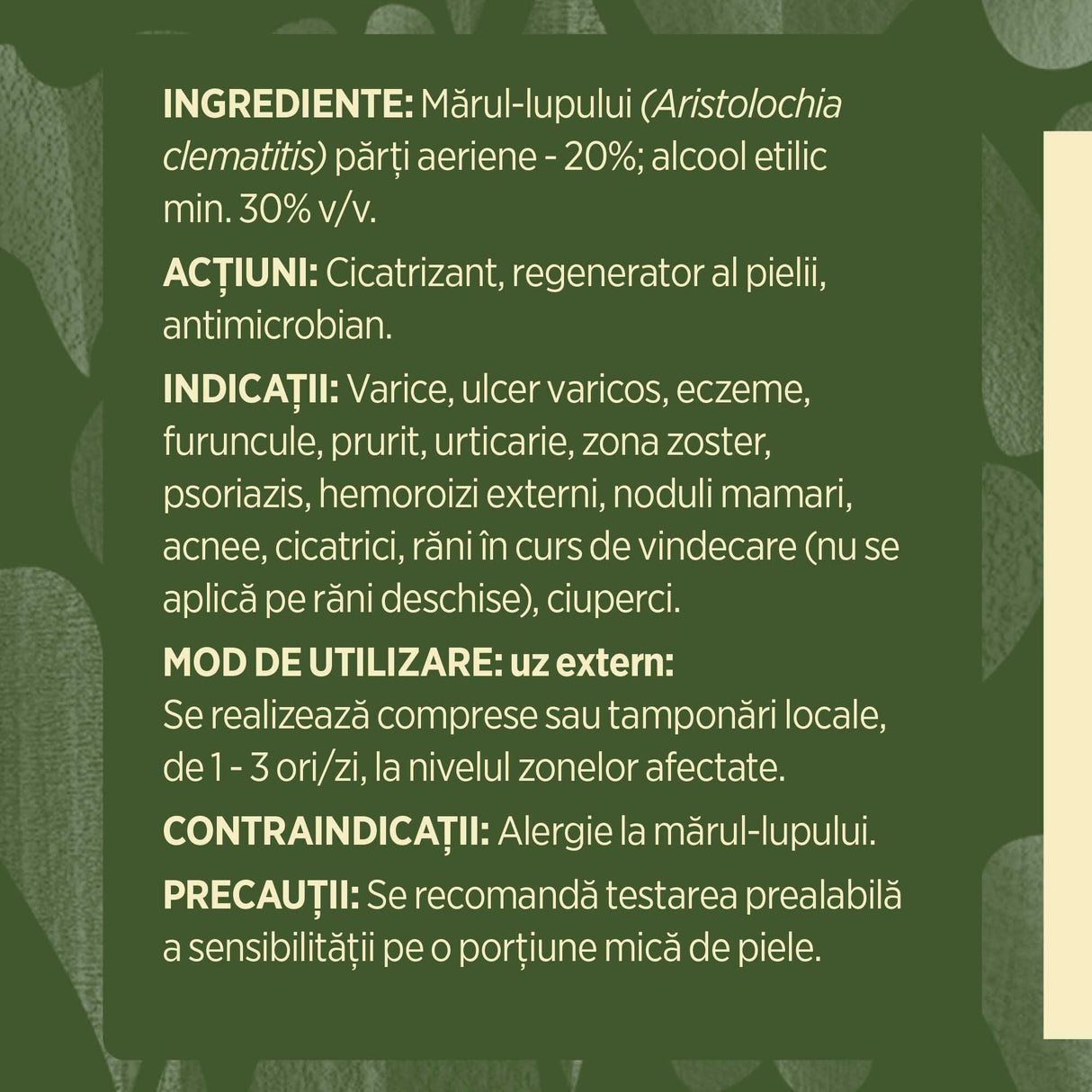 Mărul Lupului - Tinctură. Flacon 500ml. Extract hidroalcoolic concentrat din mărul lupului pentru sănătatea pielii și combaterea infecțiilor Tinctura Simpla Faunus Plant 