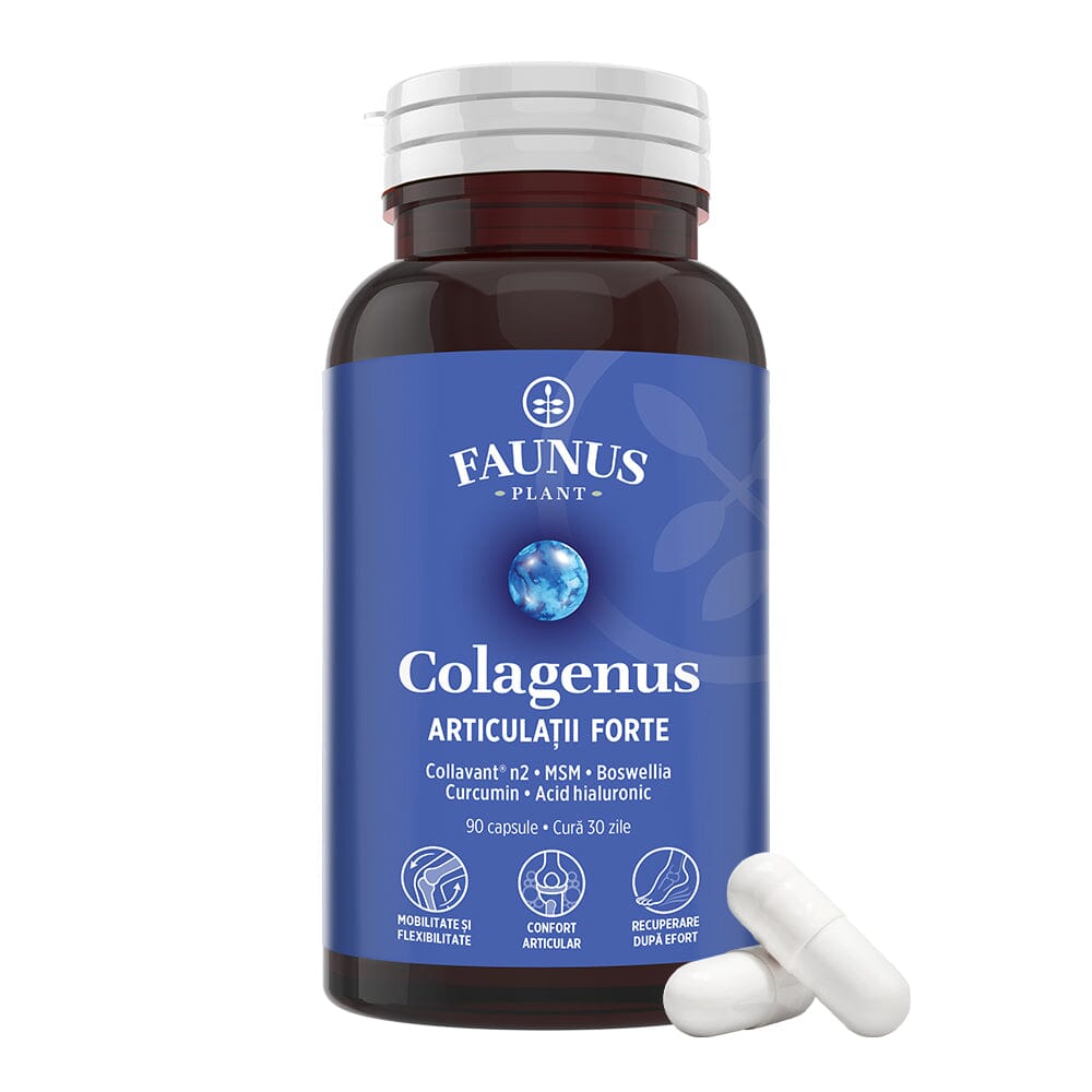 Colagenus Articulații Forte – Capsule pentru mobilitate, confort articular și recuperare rapidă după efort. 90 capsule Supliment alimentar Faunus Plant 