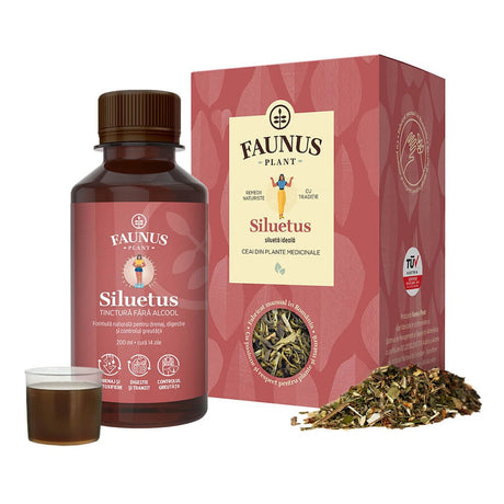 Pachet Slăbire, Silueta Ideală - Ceaiuri și tincturi pentru arderea grăsimilor, reducerea apetitului, eliminarea excesului de apă și detoxifiere Pachet Faunus Plant 