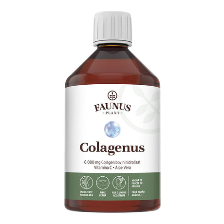 Colagenus - Colagen lichid hidrolizat. Flacon 500ml. Susține sănătatea articulațiilor, pielii, părului și unghiilor Supliment alimentar Faunus Plant 