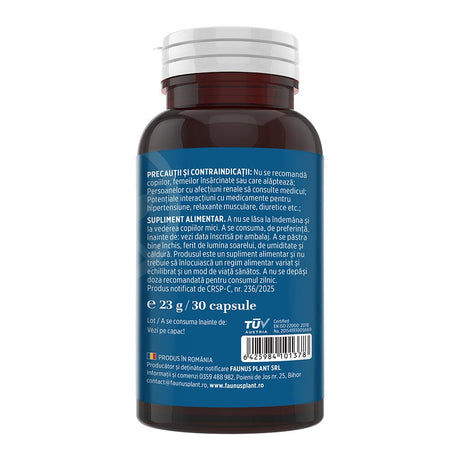 ‍Magneziu L-Treonat Magtein® – Formulă complexă de magneziu antistres și oboseală. Flacon 30 capsule Supliment alimentar Faunus Plant | Cantitate - 30 capsule