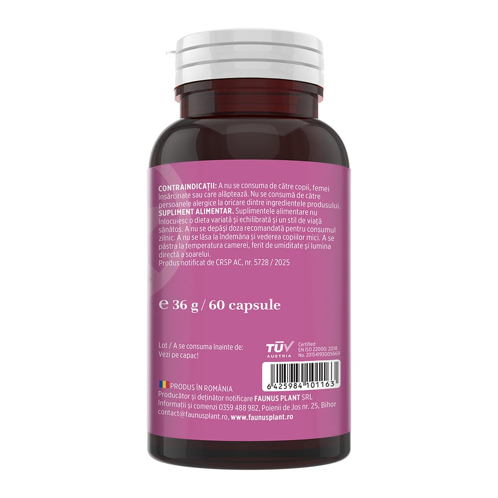 Veinosan – Capsule pentru susținerea circulației venoase și reducerea senzației de picioare grele. Flacon 60 capsule Supliment alimentar Faunus Plant 