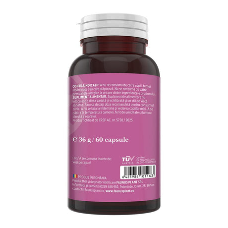 Veinosan – Capsule pentru susținerea circulației venoase și reducerea senzației de picioare grele. Flacon 60 capsule Supliment alimentar Faunus Plant 