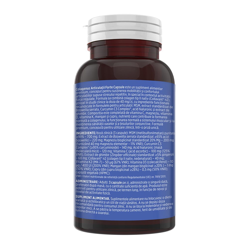 Colagenus Articulații Forte – Capsule pentru mobilitate, confort articular și recuperare rapidă după efort. 90 capsule Supliment alimentar Faunus Plant 