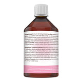 Colagenus Frumusețe. Etichetă lateral stânga având vizibile informații despre ingrediente, beneficii explicate și recomandarea unei cure de 3-6 luni.