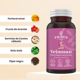 Veinosan – Capsule pentru susținerea circulației venoase și reducerea senzației de picioare grele. Flacon 60 capsule Supliment alimentar Faunus Plant 
