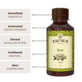 Beneficiile principale ale Siropului de Soc de 200ml de la Faunus Plant: contribuie la detoxifierea organismului, accelerează tranzitul instestinal, elimină excesul de lichide, facilitează respirația și are efect antiinflamator.