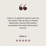 Testimonial al unui client mulțumit care a folosit Pachetul Vitaminizant Imunitate Adulti de la Faunus Plant.