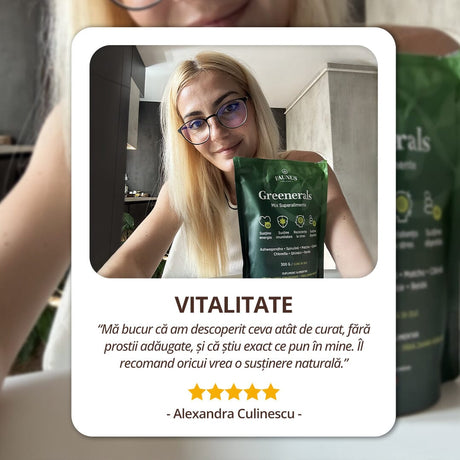 Greenerals - Amestec de superalimente naturale cu nutrienți esențiali pentru organism. Pudră 300g. Energie și vitalitate. Susține imunitatea și detoxifierea în mod natural cu un mix de verdețuri, superalimente și antioxidanți Supliment alimentar Faunus Plant 