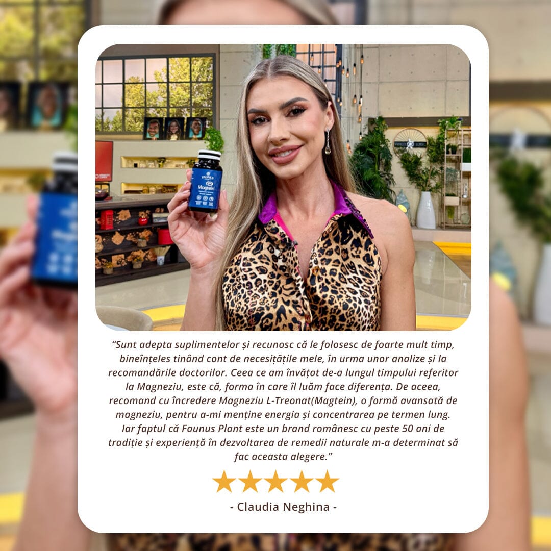 ‍Magneziu L-Treonat Magtein® – Formulă complexă de magneziu antistres și oboseală. Flacon 90 capsule Supliment alimentar Faunus Plant 