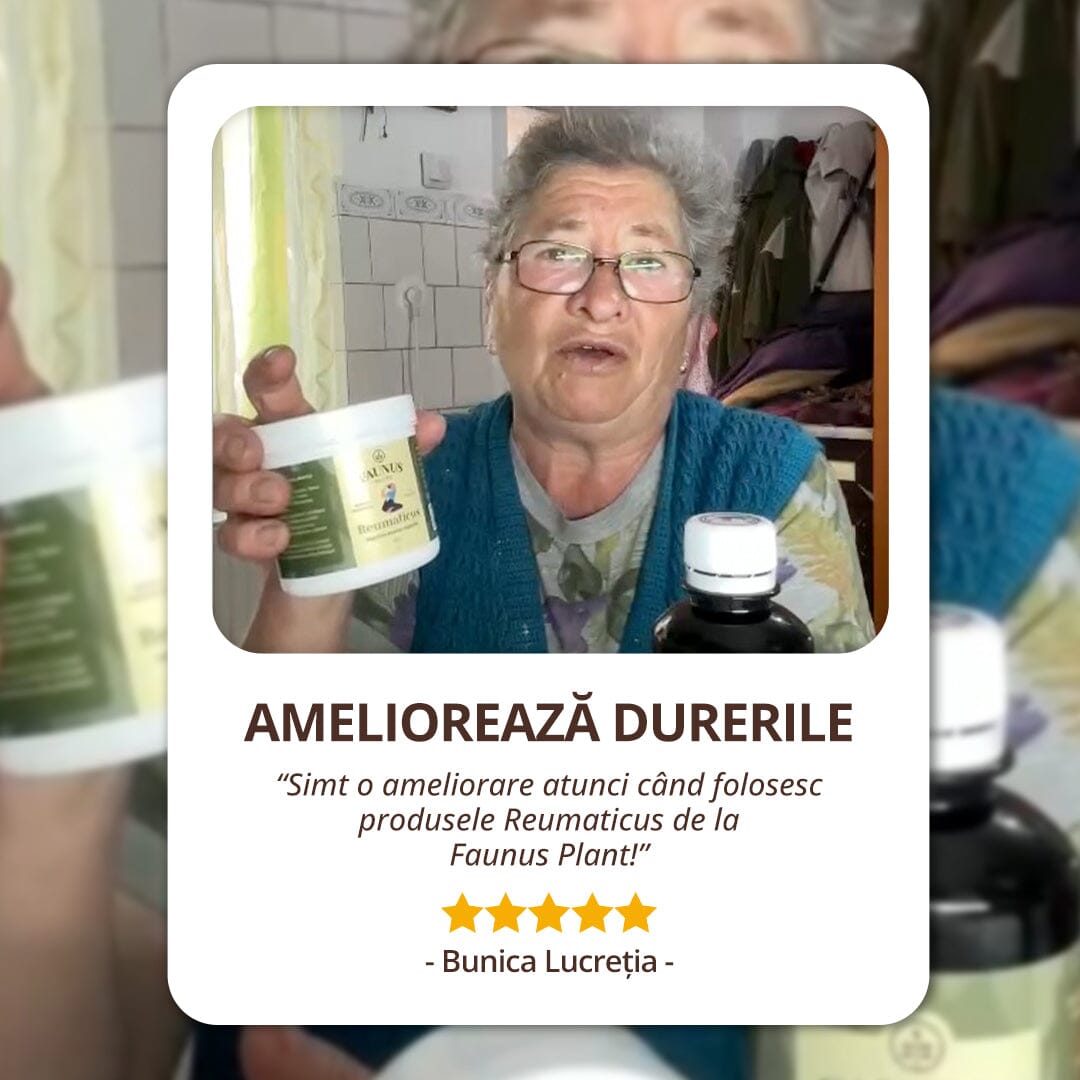 Reumaticus - Gel 250ml. Extracte naturale din plante medicinale cu efect antireumatic și calmare a durerilor Gel Faunus Plant 