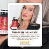 Vitamina C lipozomală cu măceșe - Concentrație mare de vitamina C pentru imunitate, absorbție fier și producerea de colagen - 90 Capsule Supliment alimentar Faunus Plant 