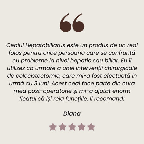 Testimonial ceai Hepatobiliarus de la Faunus Plant.