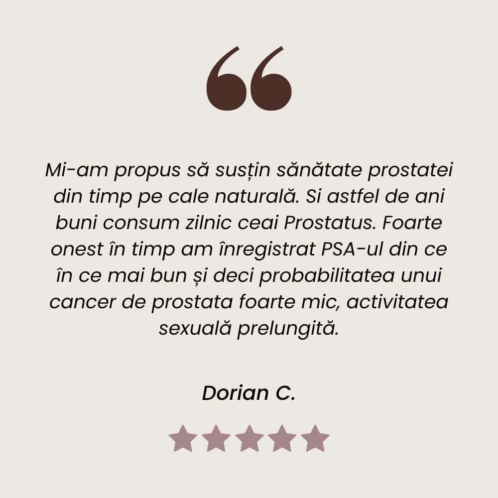 Recenzie ceai Prostatus pentru prostată sănătoasă de laFaunus Plant.