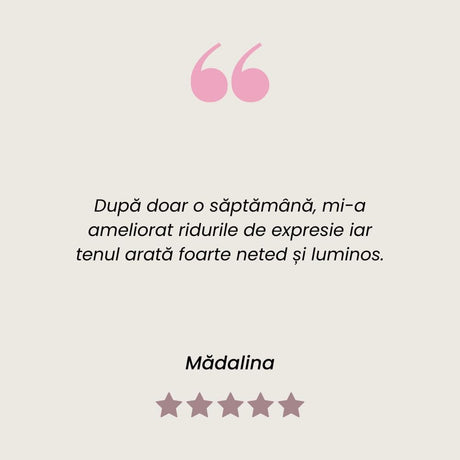 Testimonial client mulțumit la Colagenus Frumusețe de la Faunus Plant.