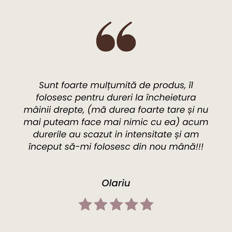 Testimonia Unguent Reumaticus pentru durerile reumatice și inflamații de la Faunus Plant.