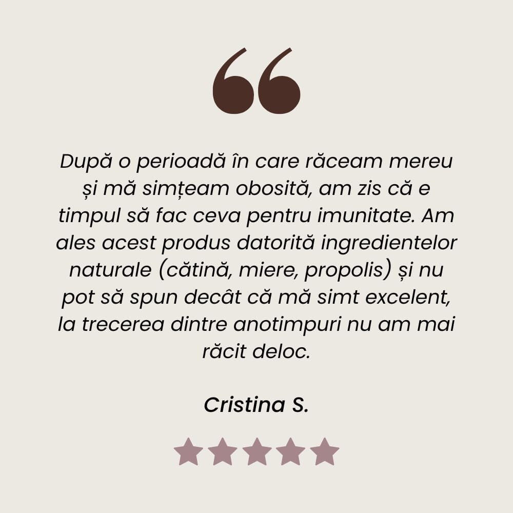 Cǎtină cu Miere si Propolis - Sirop. Flacon 200 ml. Efect vitaminizant, energizant, pentru imunitate scăzută, gripe și viroze Sirop cu miere Faunus Plant 