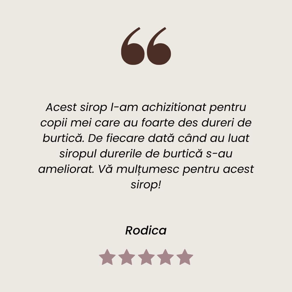 Testimonial client Sirop de Ghimbir care ajută la eliminarea toxinelor de la Faunus Plant 