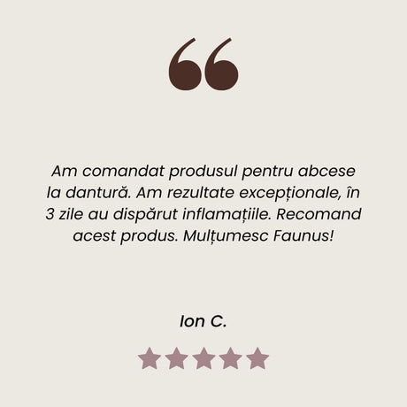 Testimonial client Tinctură de Cătină pentru anemii și sistem imunitar puternic de la Faunus Plant.