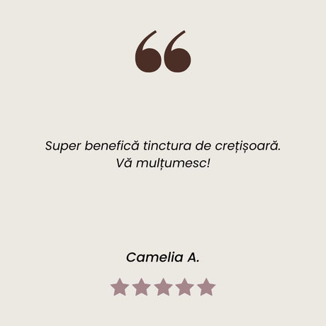 Recenzie Tinctură de Crețișoară pentru reglarea sistemului endocrin feminin de la Faunus Plant.