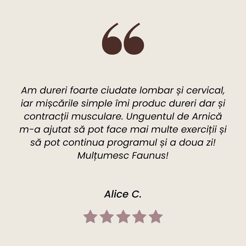 Arnică - Unguent 50ml. Extract natural cu ceară de albine și rășină de brad cu efect antiinflamator pentru calmarea durerilor cauzate de entorse, luxații, contuzii Unguent Faunus Plant 